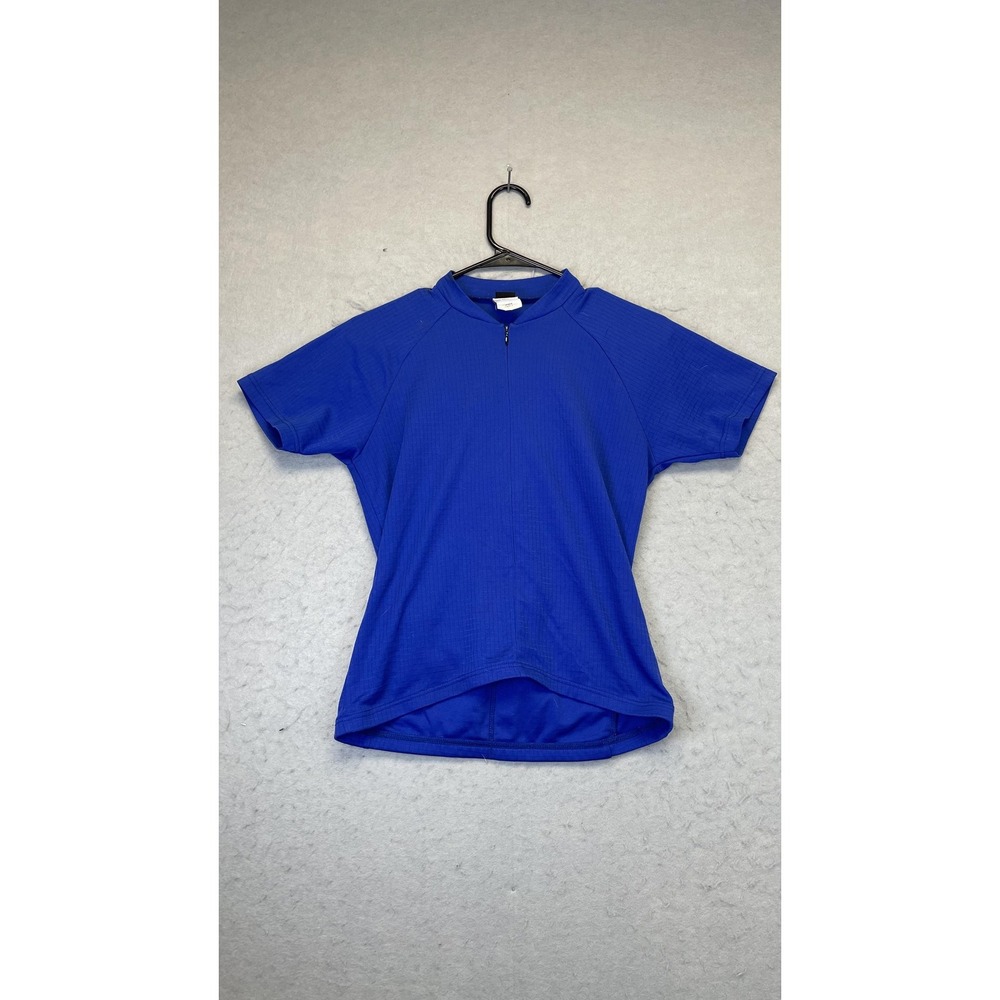 REI‎ Cycling Jersey Womens Small Blue Short Sleeve Half Zip Rear Pockets Bike